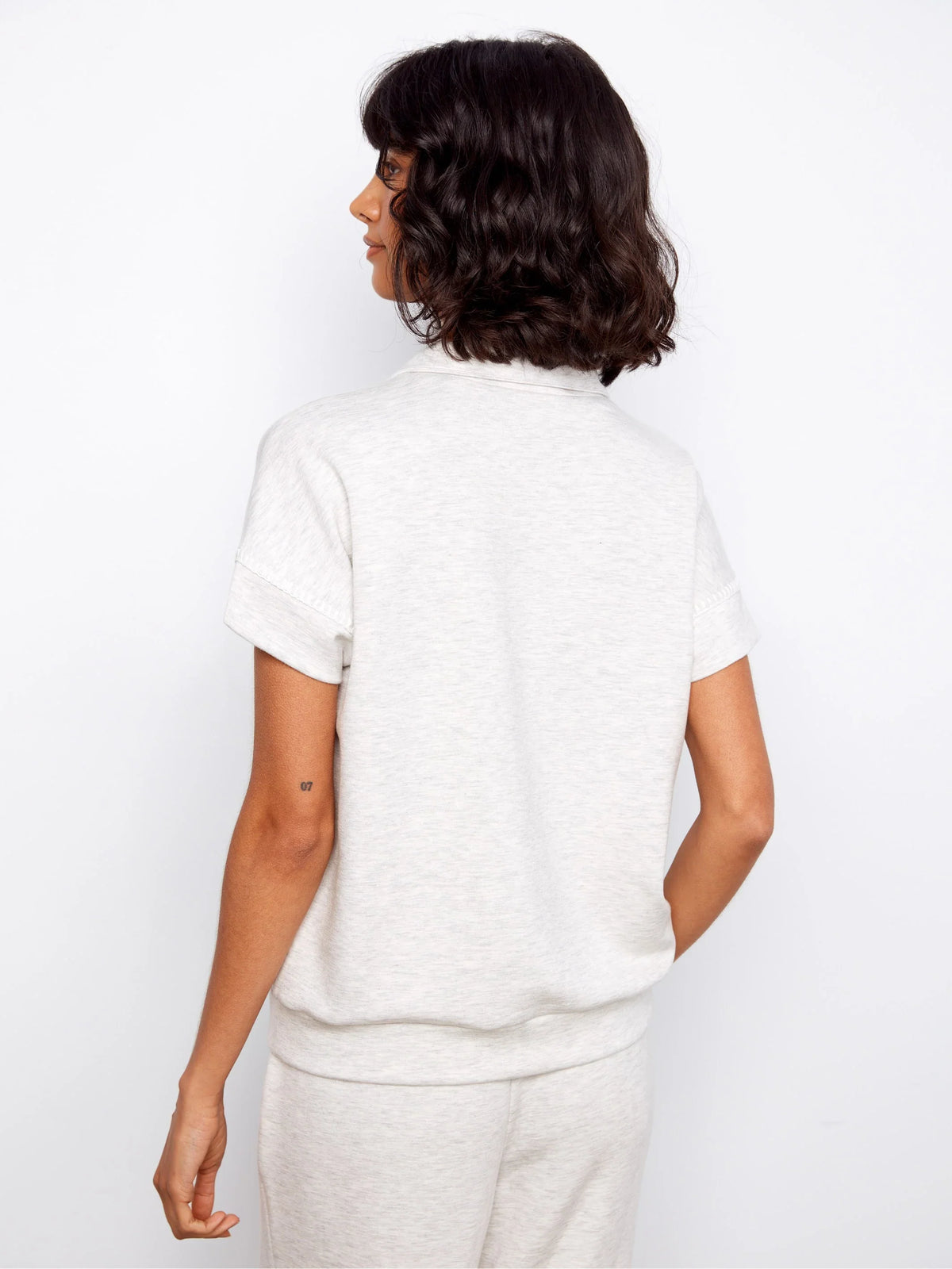 Charlie B Chic Soft Mock-Neck Short-Sleeve Top - Style C1445-479C