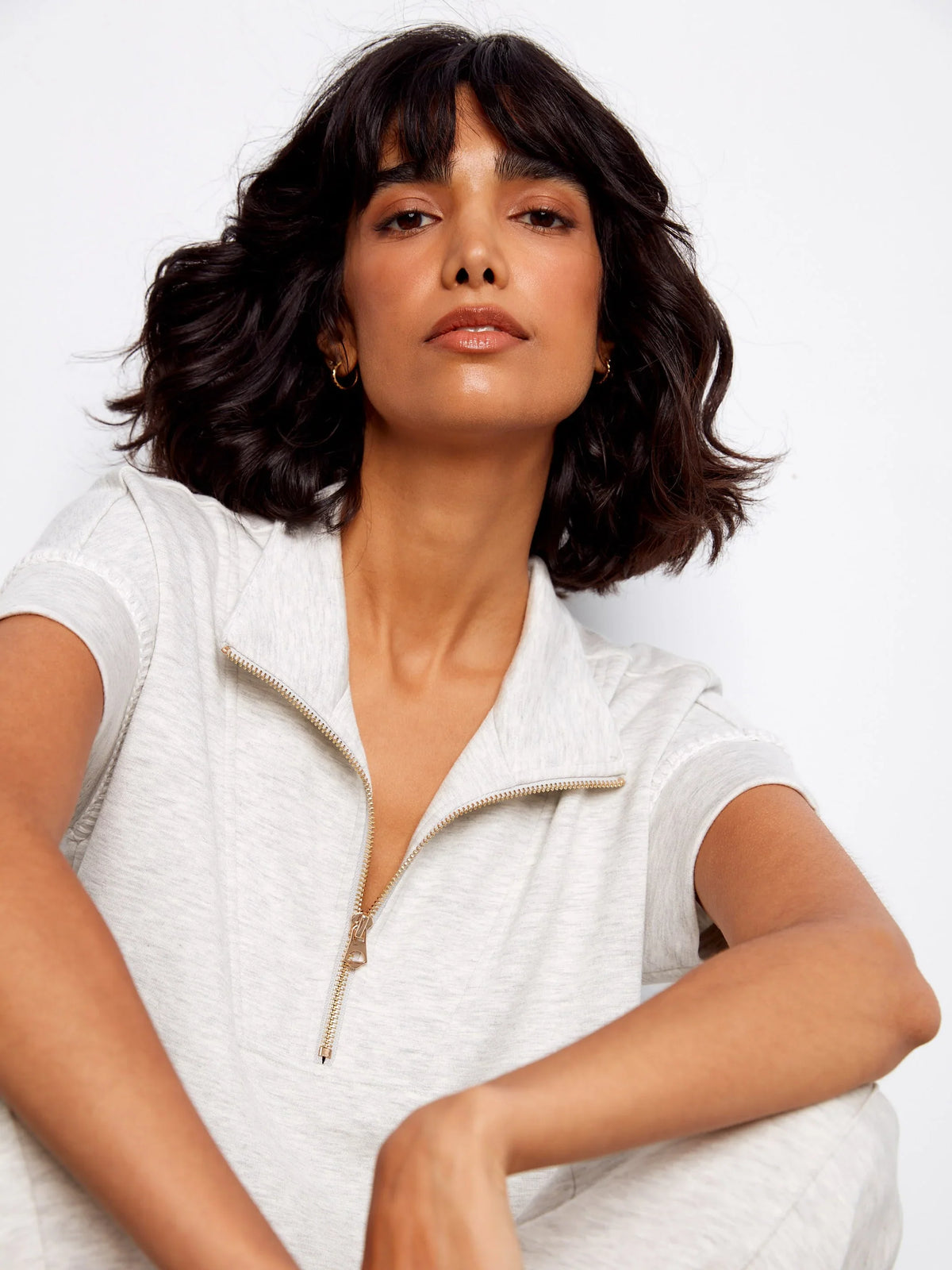 Charlie B Chic Soft Mock-Neck Short-Sleeve Top - Style C1445-479C
