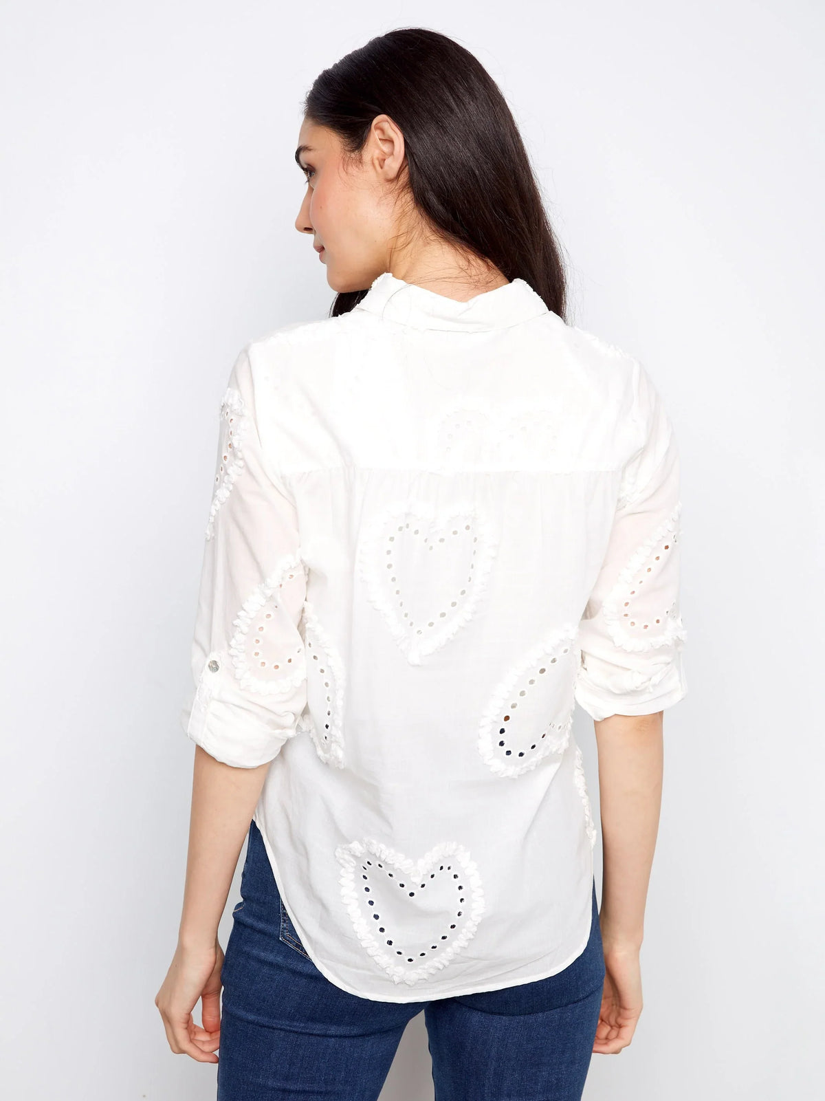 Charlie B Button-Down Textured Blouse - Style C4652E-609