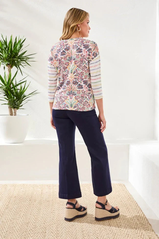 Tribal 3/4 Sleeve Crew Neck Top - Style 61240-1619