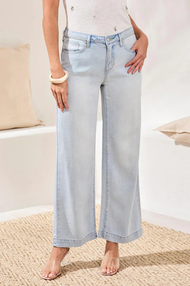 Tribal BLUE THREAD Audrey Palazzo Soft Denim Jeans - Style 61810-1116