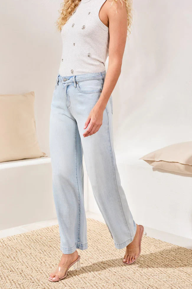 Tribal BLUE THREAD Audrey Palazzo Soft Denim Jeans - Style 61810-1116