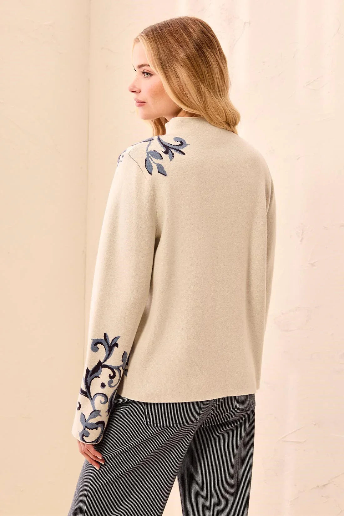 Tribal Long Sleeve Funnel Neck Sweater - Style 32270-8012m