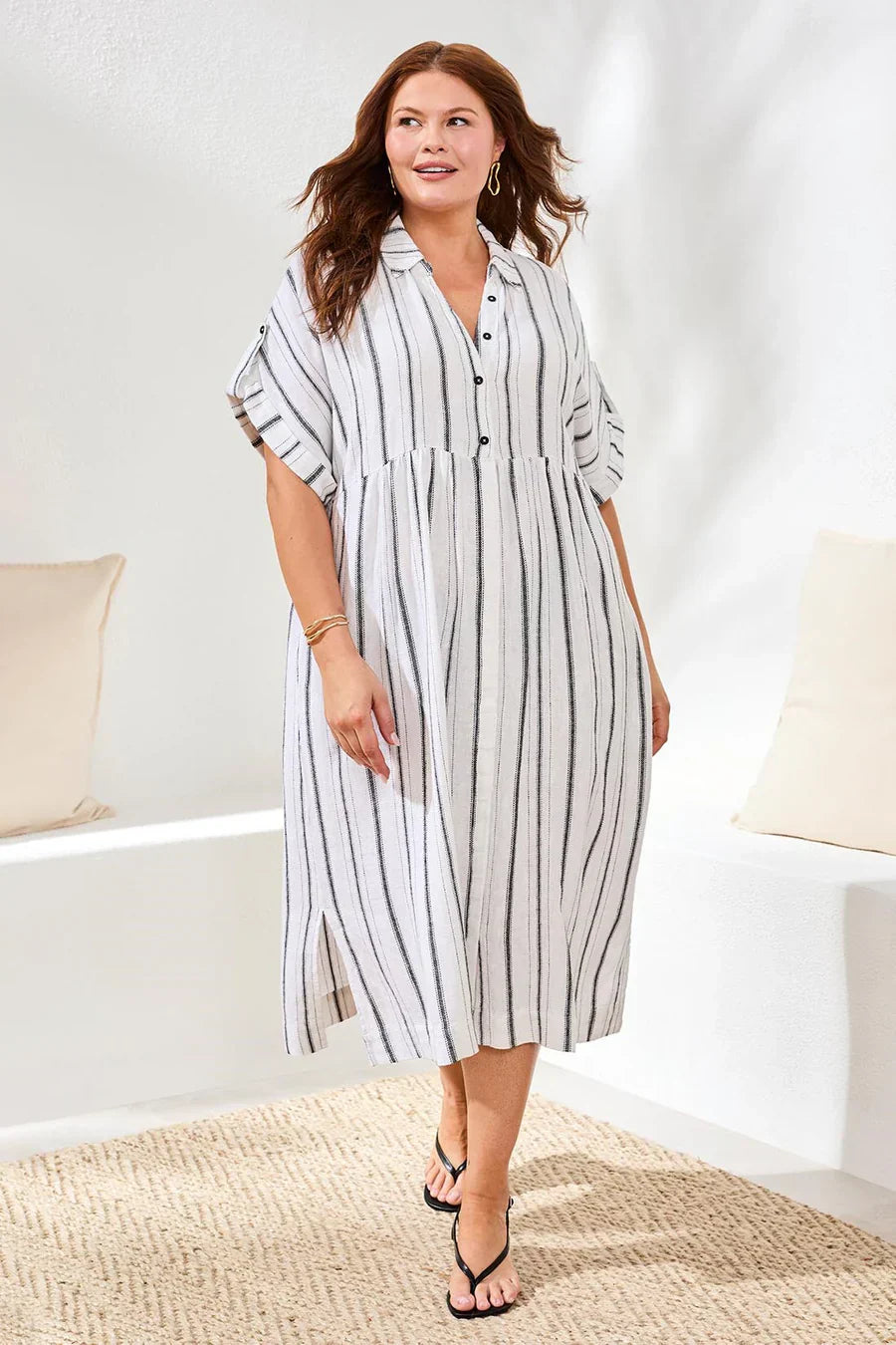 Tribal Striped Yarn-Dye Flowy Dress - Style 60950-5400