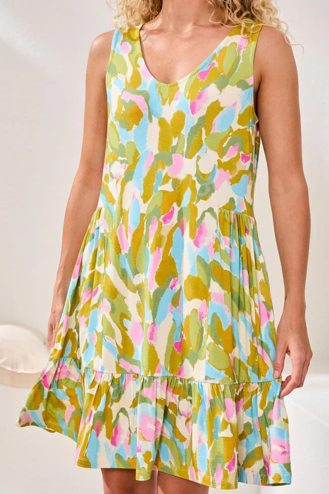 Tribal Soft V-Neck Sleeveless Dress - Style 13400-3457