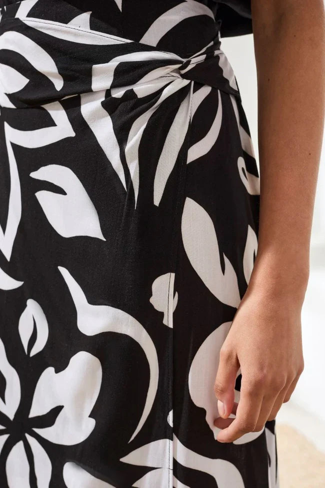 Tribal Printed Wrap‑Front Pull‑On Midi Skirt - Style 31210-3477