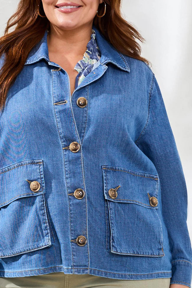 Tribal Denim Jacket With Back Adjustment - Style 5724V-4984
