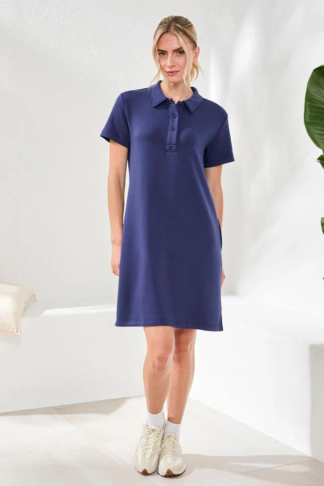 Tribal Techno Lux Scuba Short Sleeve Polo Dress - Style 30500-3390