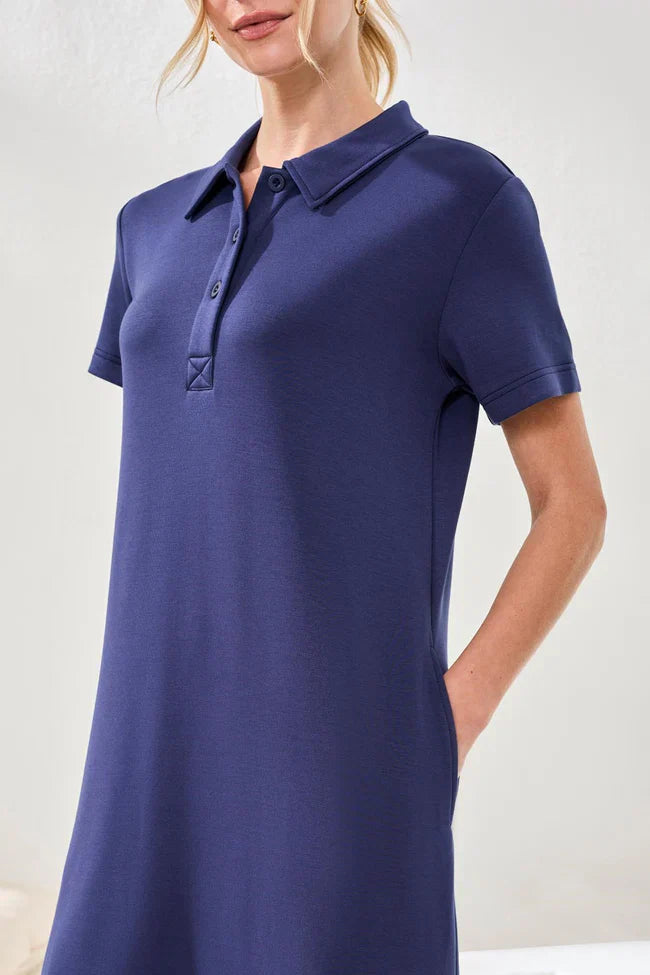 Tribal Techno Lux Scuba Short Sleeve Polo Dress - Style 30500-3390