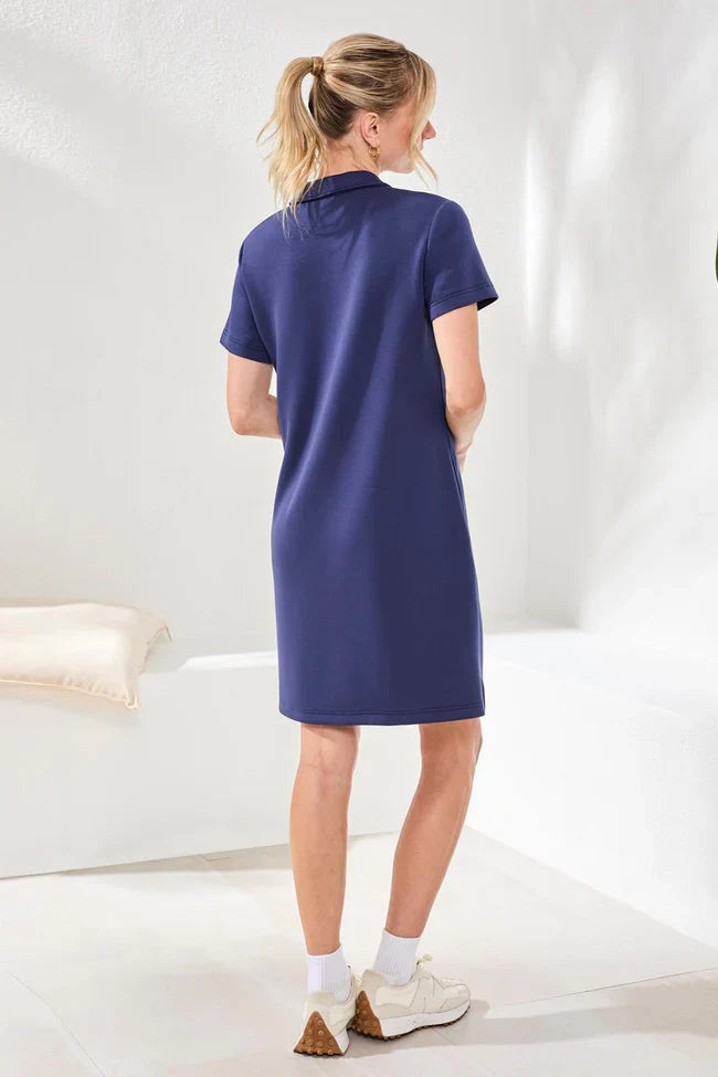 Tribal Techno Lux Scuba Short Sleeve Polo Dress - Style 30500-3390
