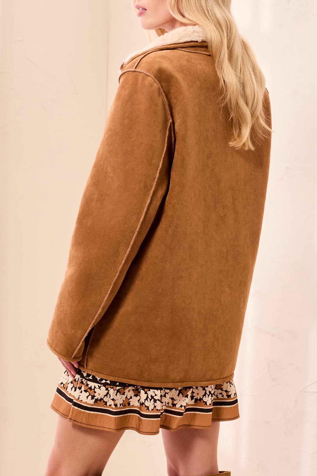 Tribal Reversible Faux Suede & Fur Coat - Style 32390-8545