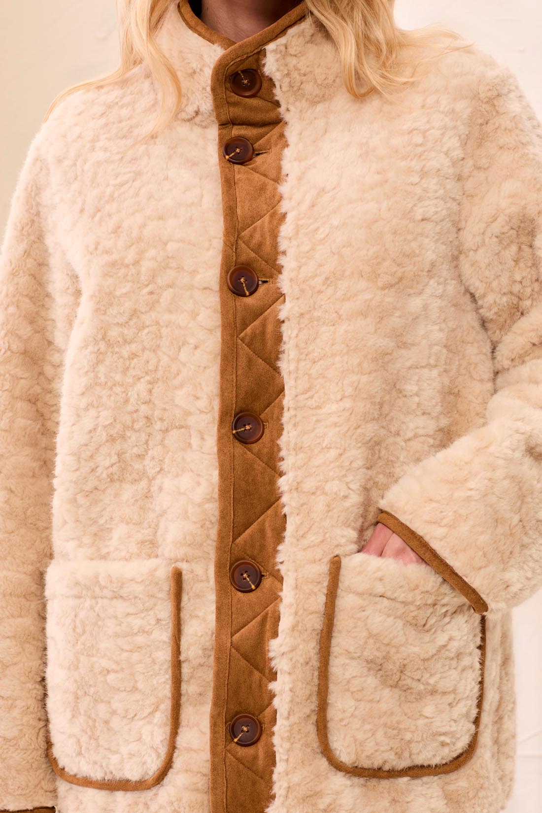 Tribal Reversible Faux Suede & Fur Coat - Style 32390-8545